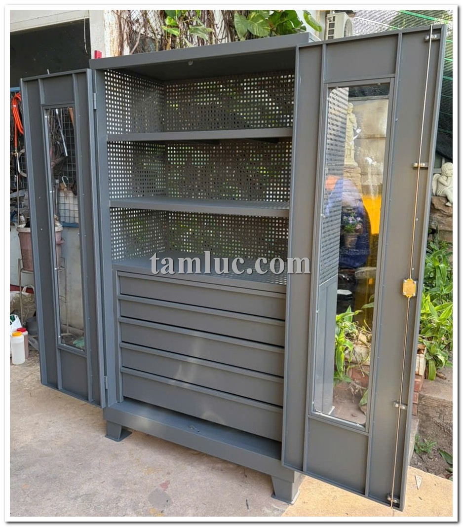 tủ đựng dụng cụ cửa k&iacute;nh  tủ dụng cụ 5 ngăn k&eacute;o  tủ dụng cụ c&oacute; k&iacute;nh